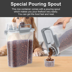 LEAWALK clear 5L pet food bin showing visibility and BPA-free build