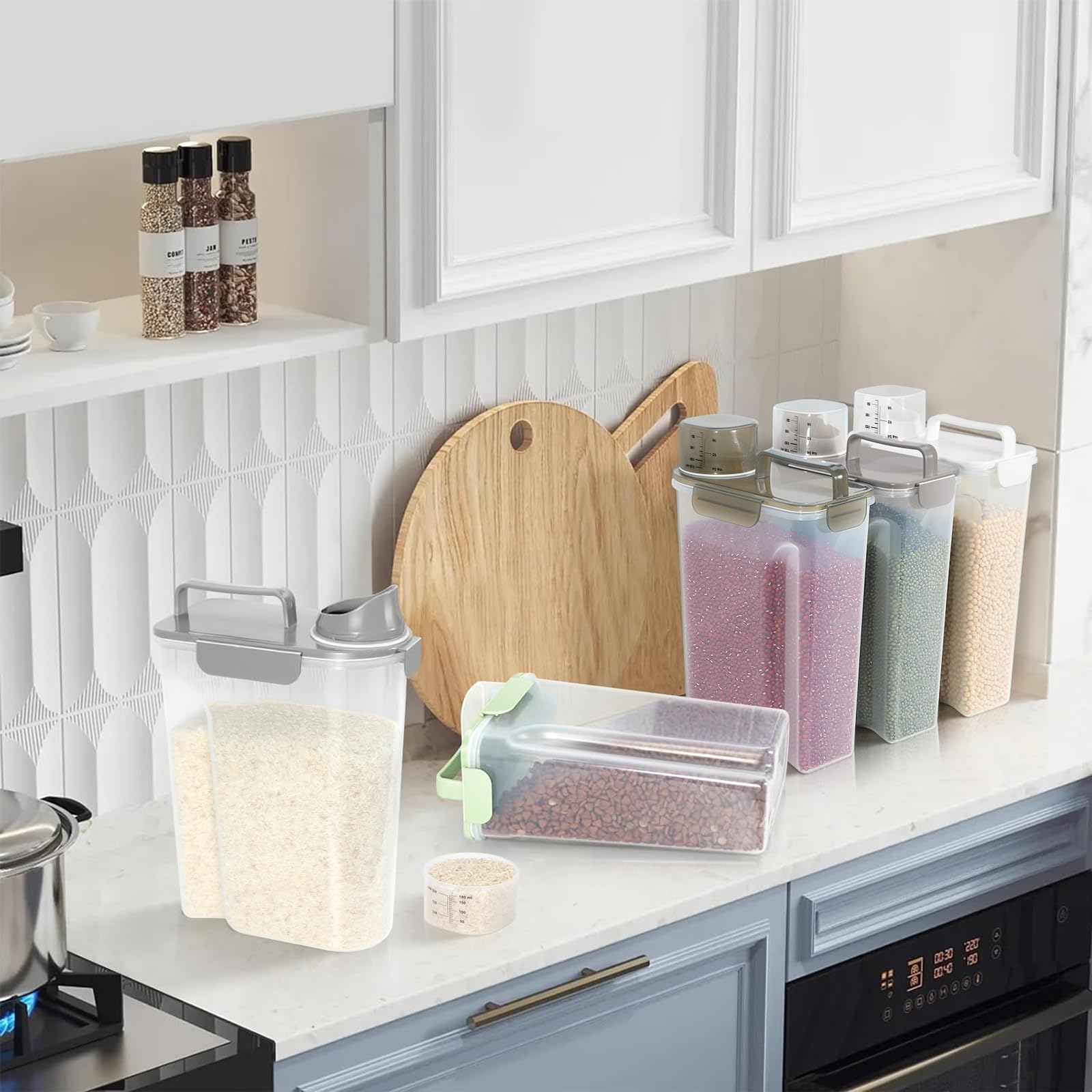 LEAWALK light-gray finish complements kitchen or pantry decor