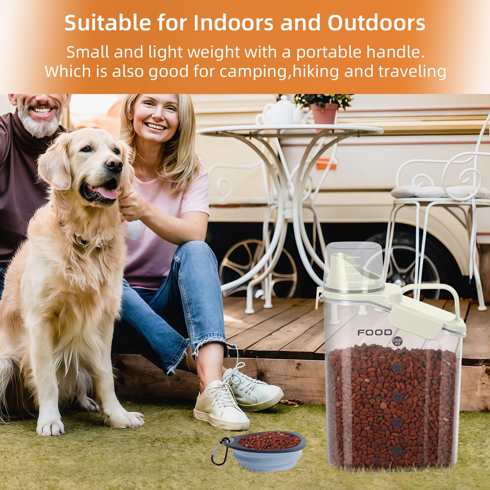 LEAWALK multi-use container stores pet food, rice, flour, and more