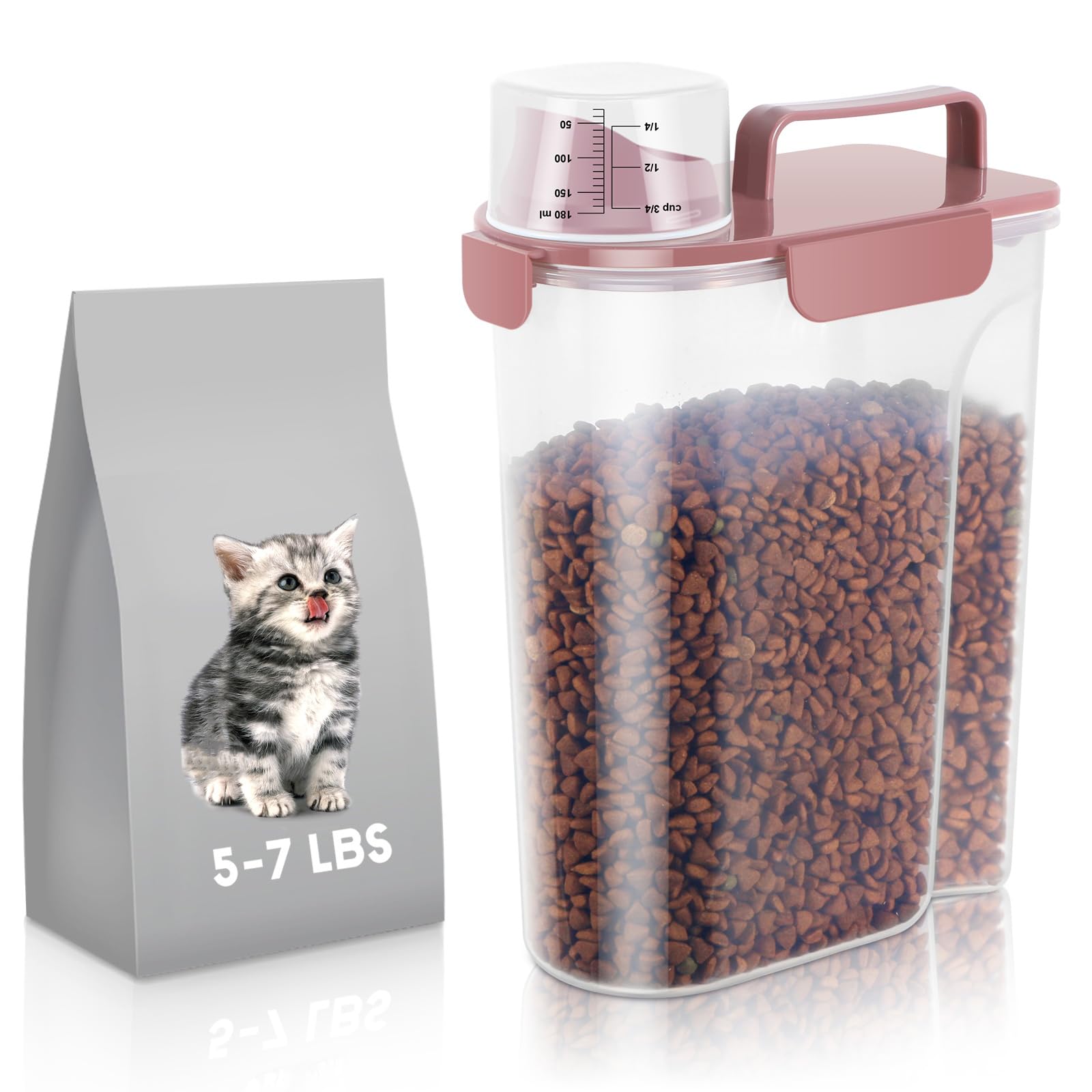 LEAWALK pink storage container blends with kitchen decor while keeping foods organized.