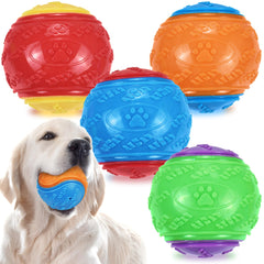 LECHONG 3.5in squeaky dog ball pack for fetch and interactive play.