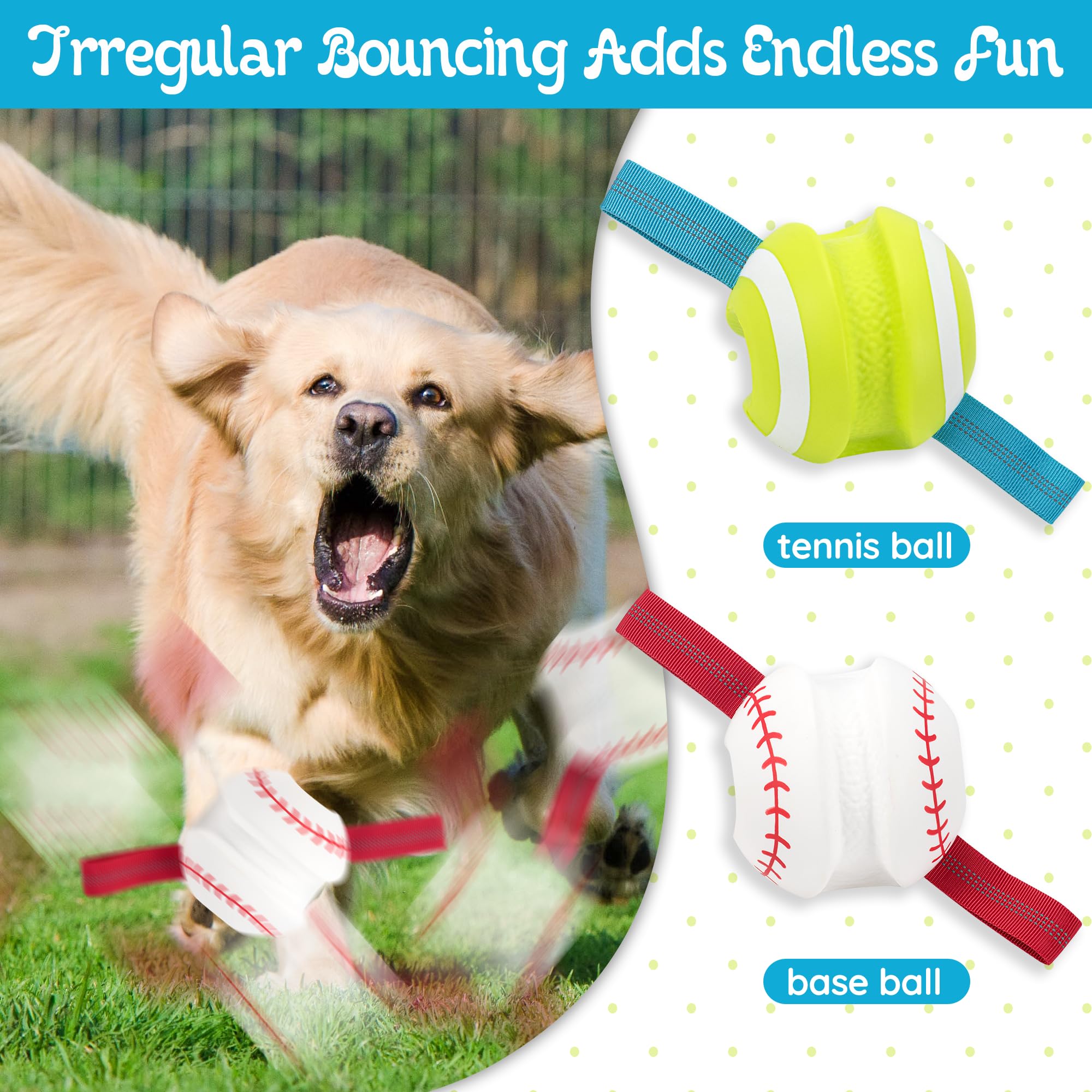 LECHONG 4-inch diameter dog ball—sized for small and medium breeds.