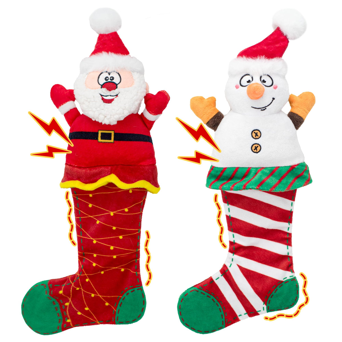 LECHONG Christmas stocking toy with reinforced stitching for durable holiday play.