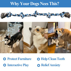 LECHONG cotton rope toy supports gentle teeth cleaning during chew sessions