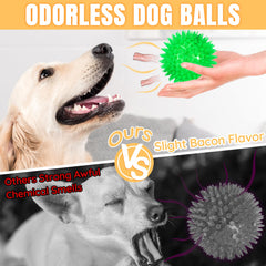 LECHONG dog balls soft spikes for gum-massaging comfort