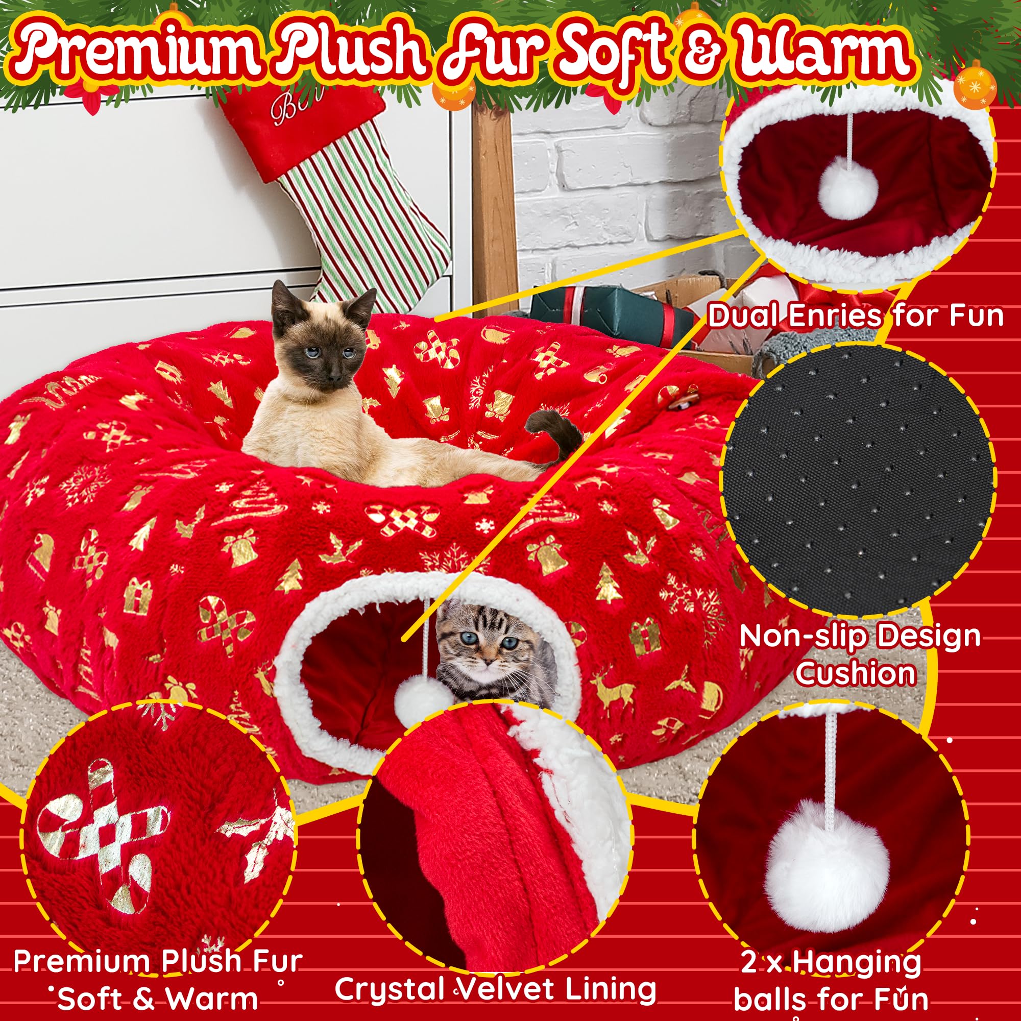 LECHONG dual toy ball entrances stimulate hunting instincts and curiosity