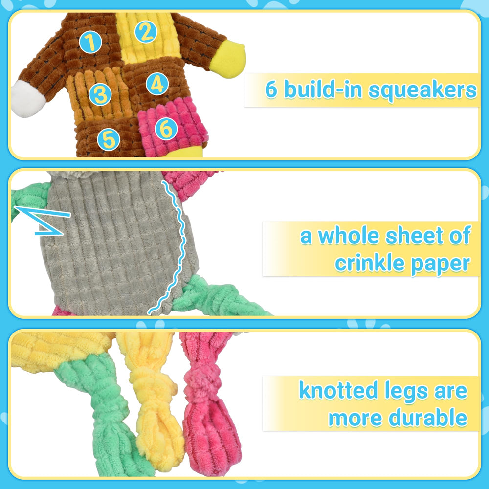 LECHONG duck plush toy with crinkle noise for curious dogs.