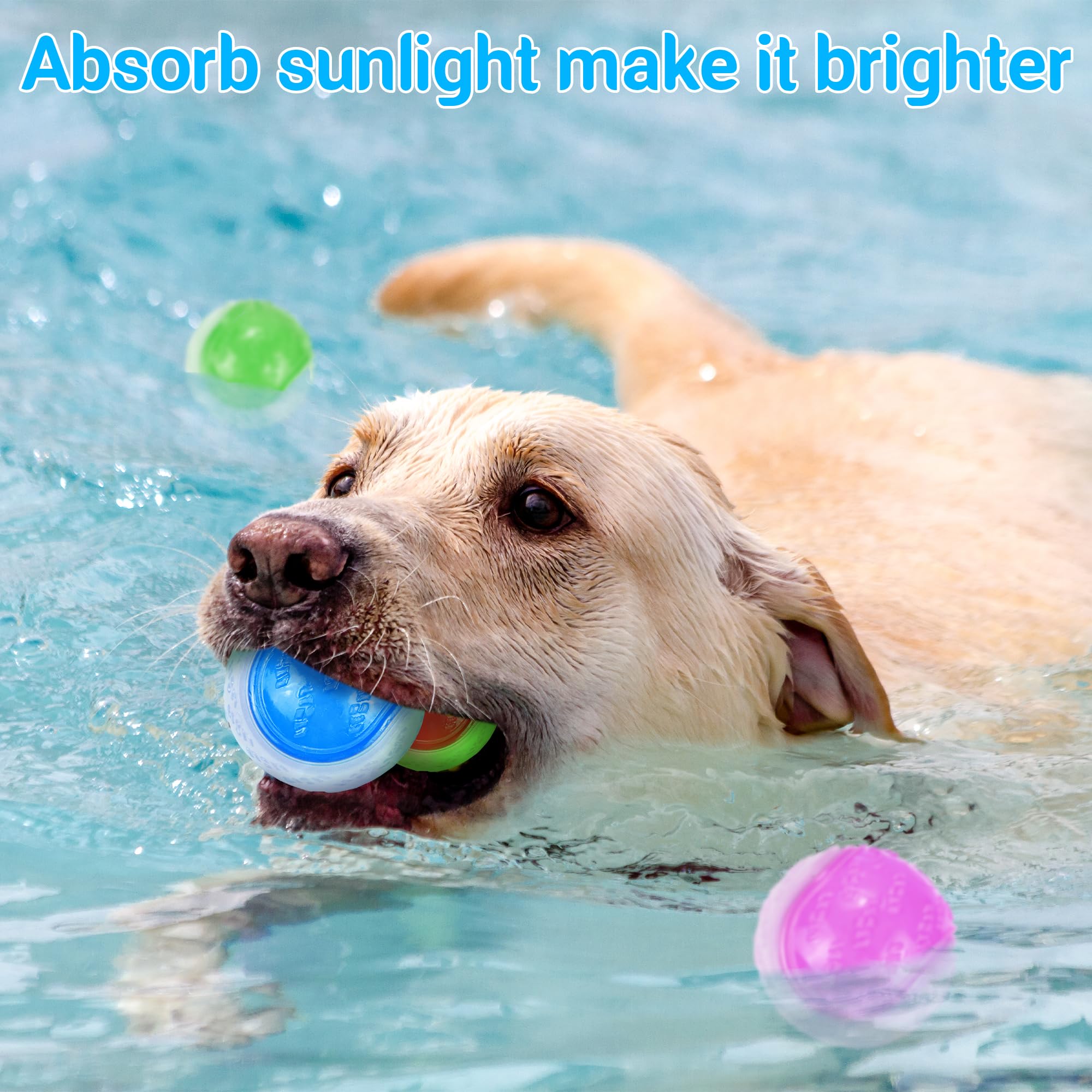 LECHONG Glow Dog Ball bright colors improve visibility during play.