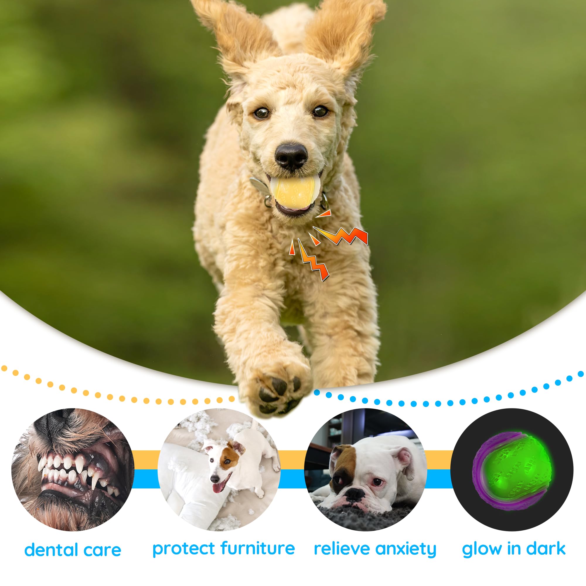LECHONG Glow Dog Ball easy to clean after playtime.