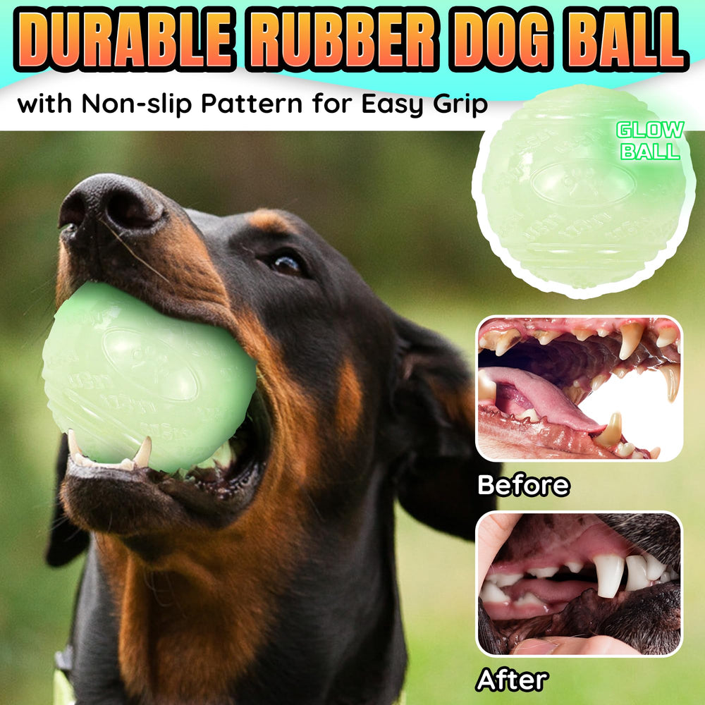 LECHONG glow dog ball nighttime play outdoors with glow visibility