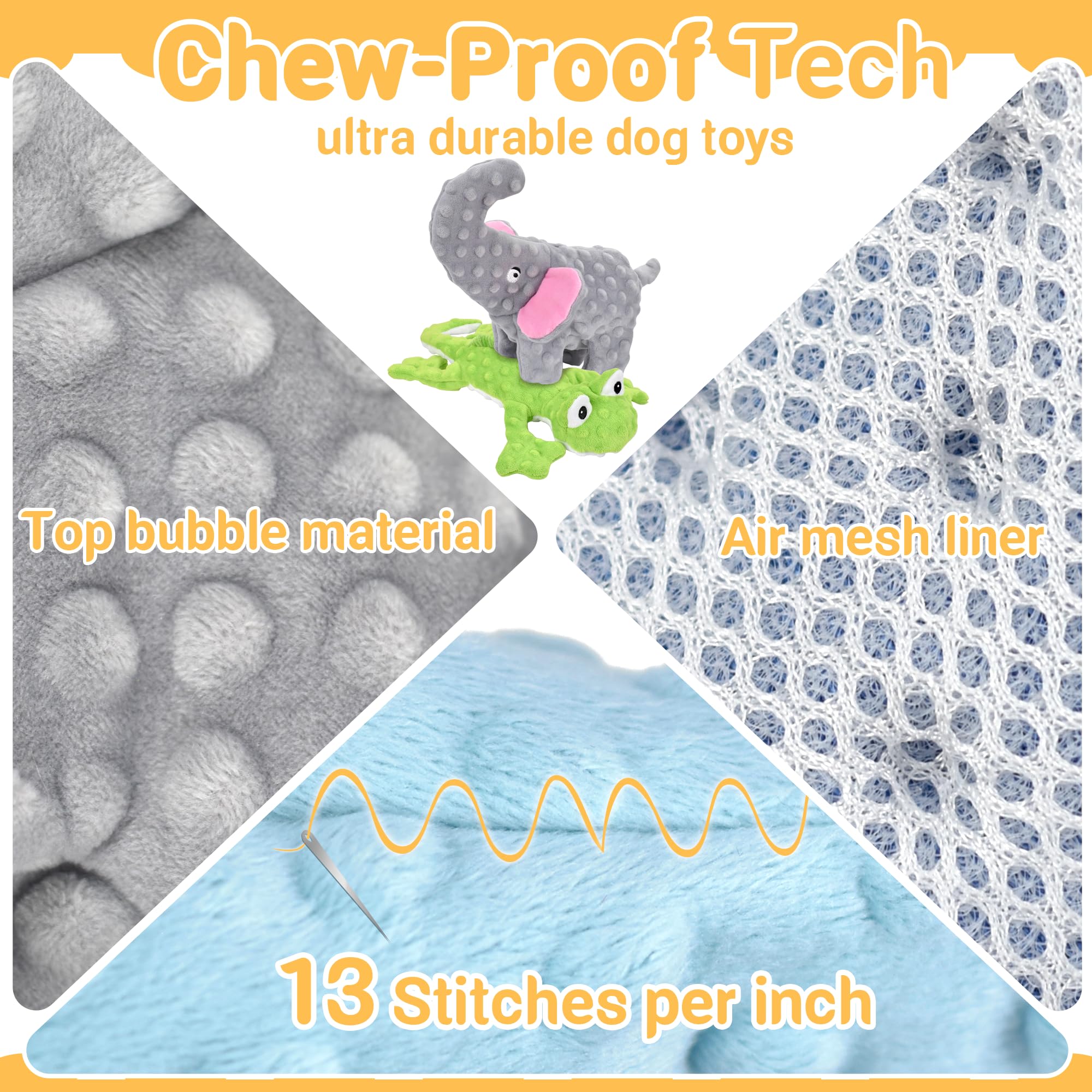 LECHONG no-stuffing elephant toy with squeaker boosts interactive play