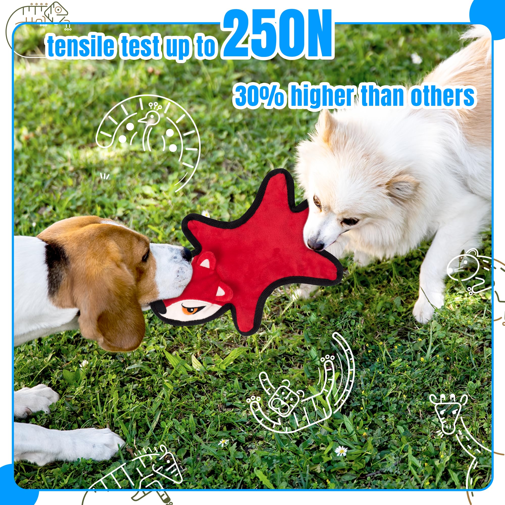 LECHONG fox glow toy with squeaker and crinkle sounds