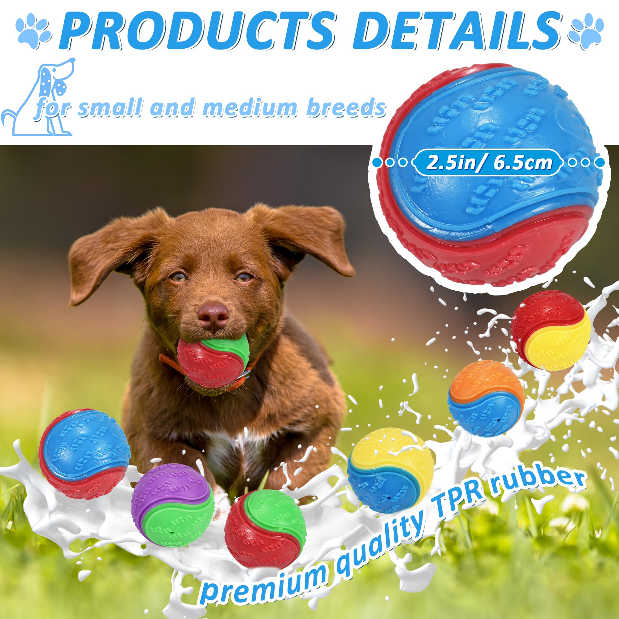 LECHONG premium TPR dog balls show durable bite-resistant material.