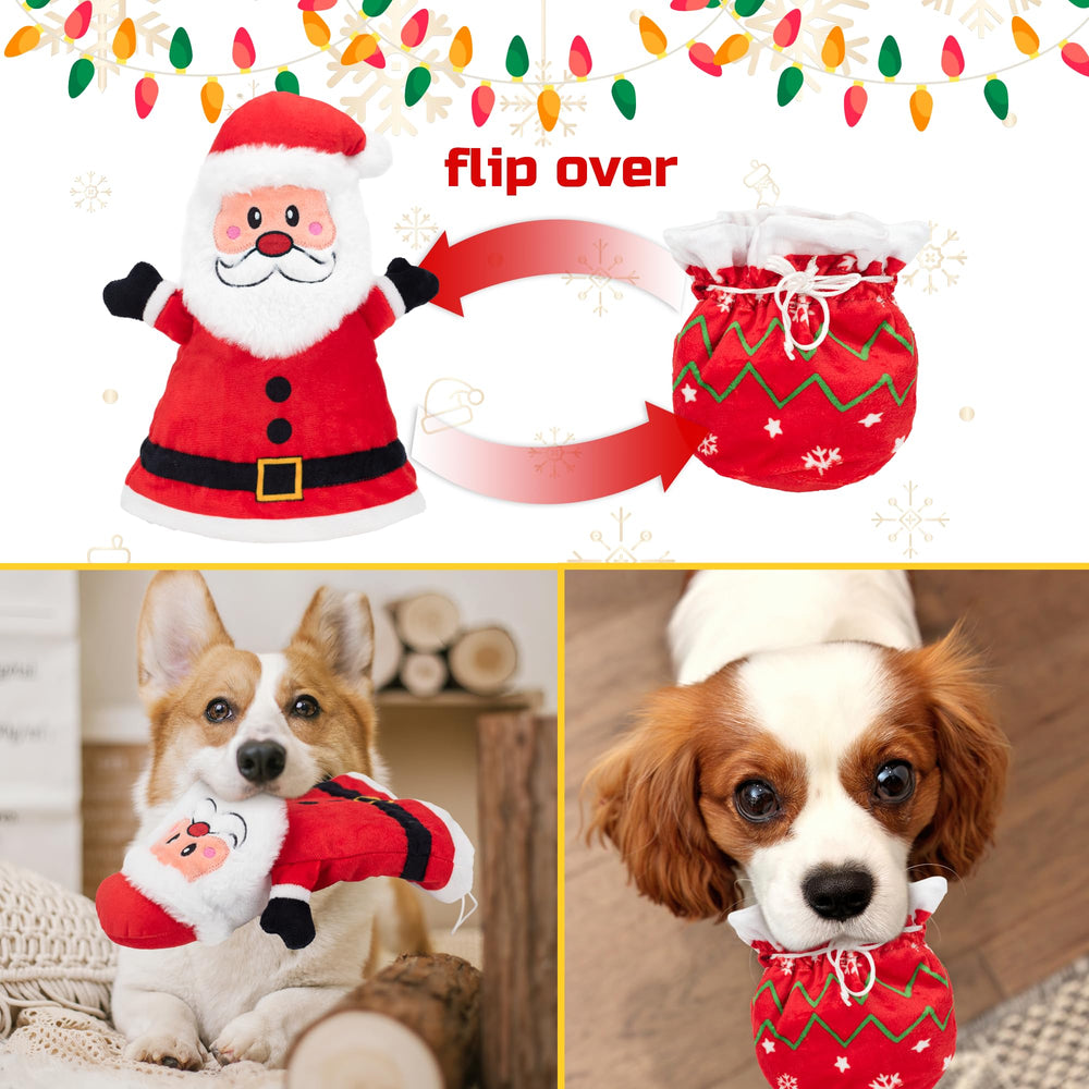 LECHONG Santa toy snuffle feature encourages hiding treats for mental stimulation