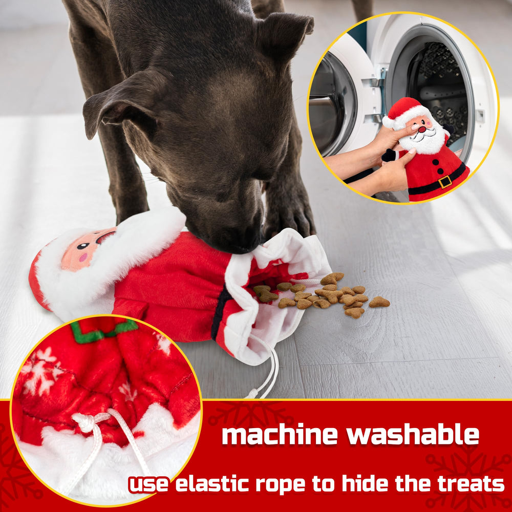 LECHONG Santa toy squeaker close-up highlights engaging squeaky sound for interactive fun