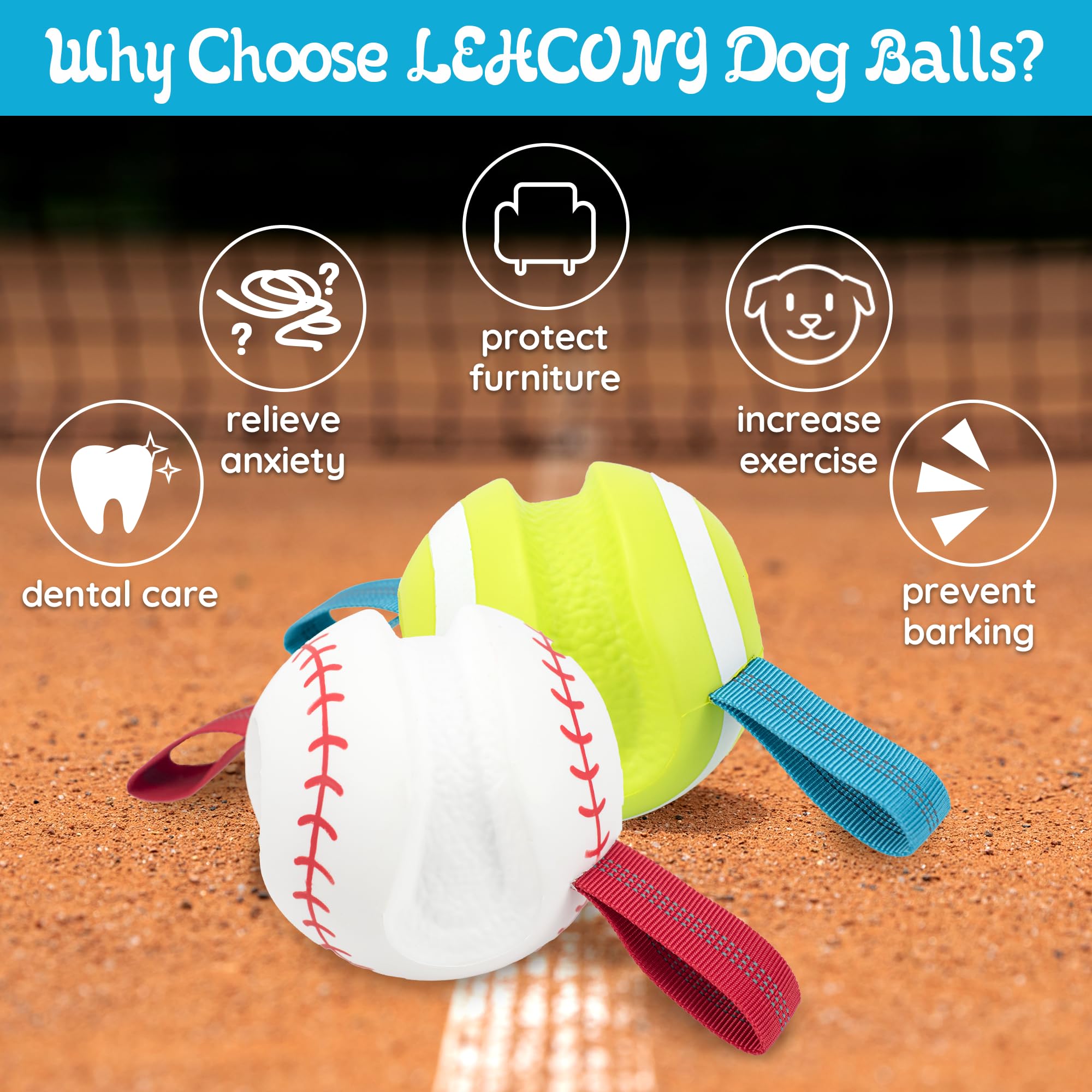 LECHONG snack grooves on the ball support treat rewards during chewing.