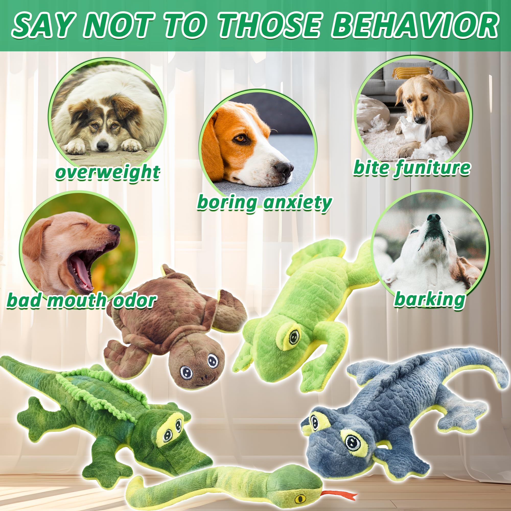 LECHONG stuffed animal dog toy snake provides distraction and tearing instinct satisfaction