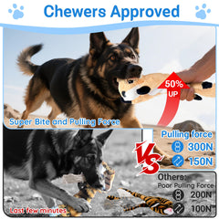 LECHONG stuffless dog toy skunk provides fluff-free chewing fun during rough play.