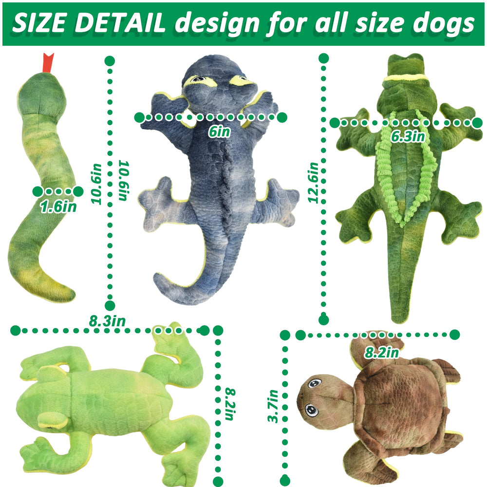 LECHONG woodland dog toys bundle highlighting sturdy stitching and long-lasting play