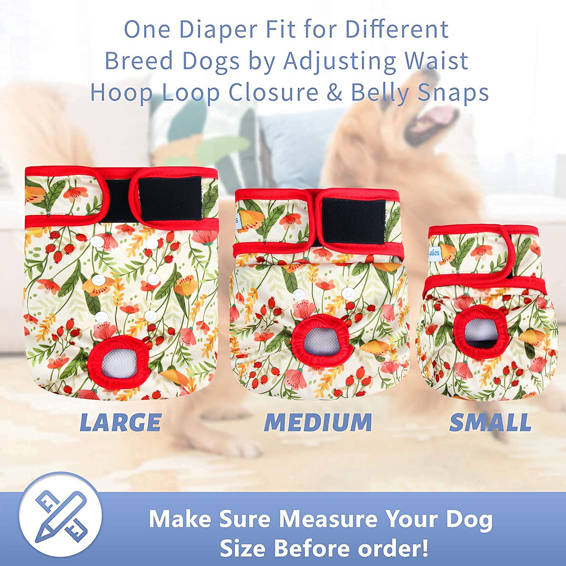 Leekalos dog diapers Flora washable materials emphasize durability and reuse