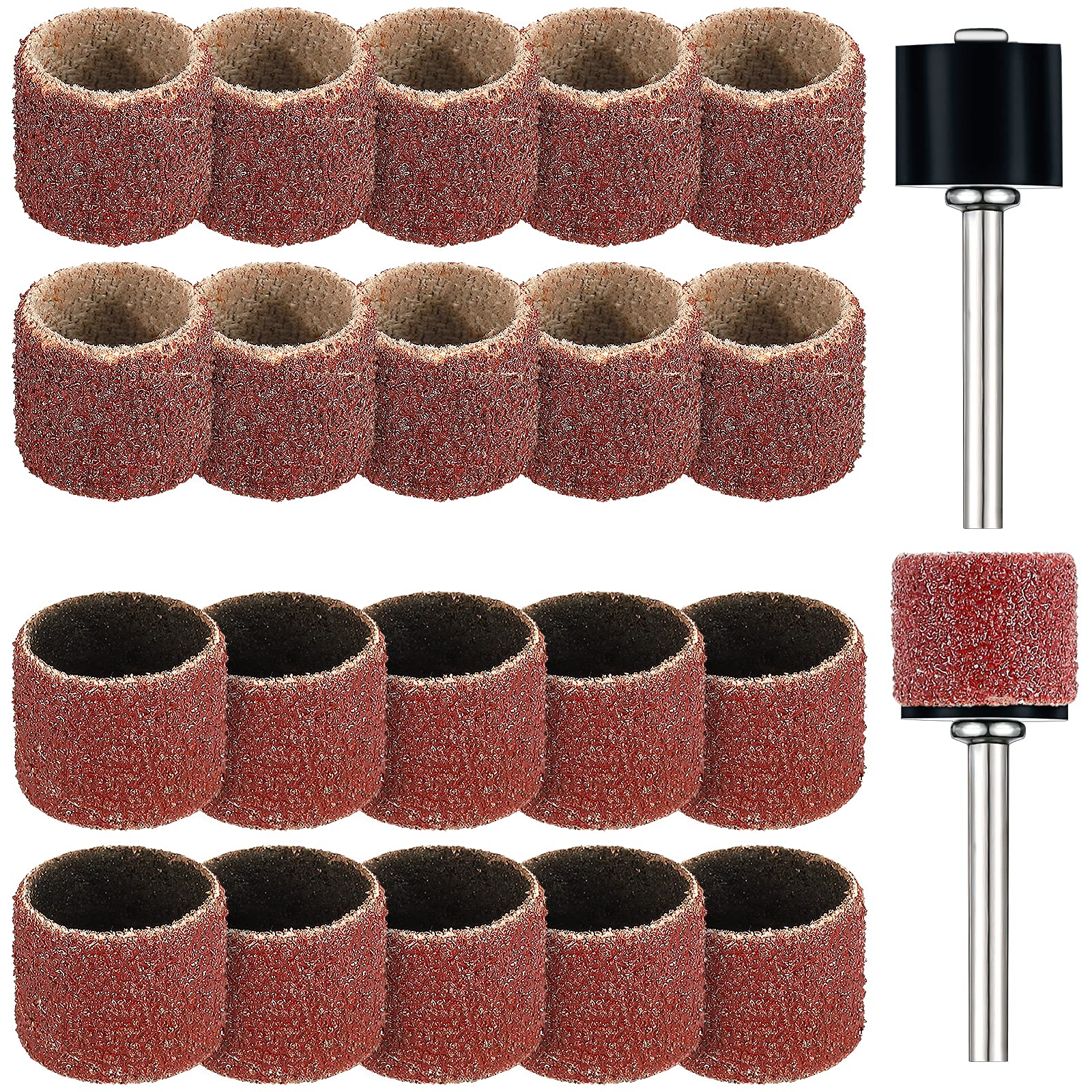 Leelosp 22-piece replacement kit with 60 grit bands; quick nail smoothing in one view.