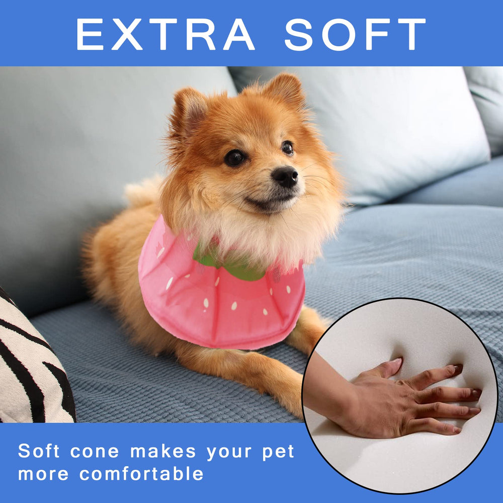 Leeper soft cone strawberry pattern supports gentle healing while pets rest.
