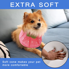 Leeper soft cone strawberry pattern supports gentle healing while pets rest.