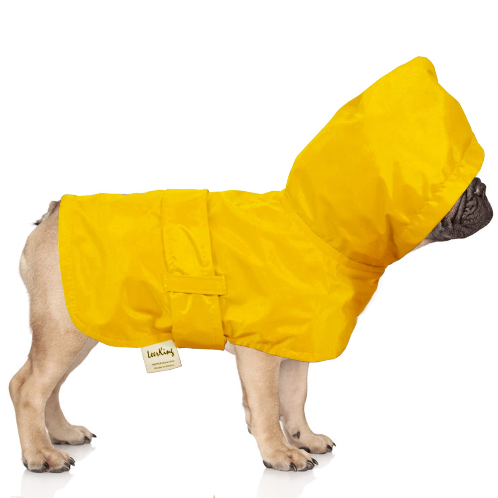 LeerKing high-visibility yellow coat enhances safety during rainy walks.