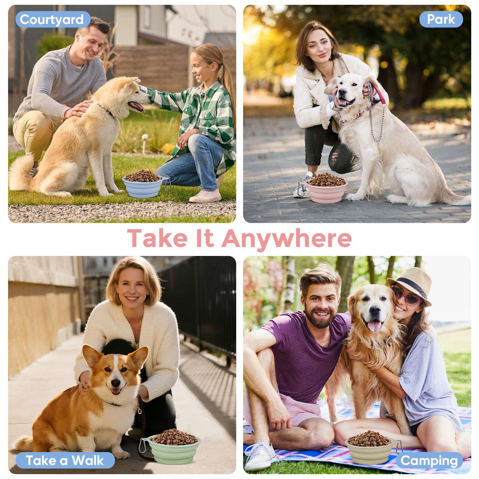 LeeRound 650ml large bowl for longer outings and bigger dogs