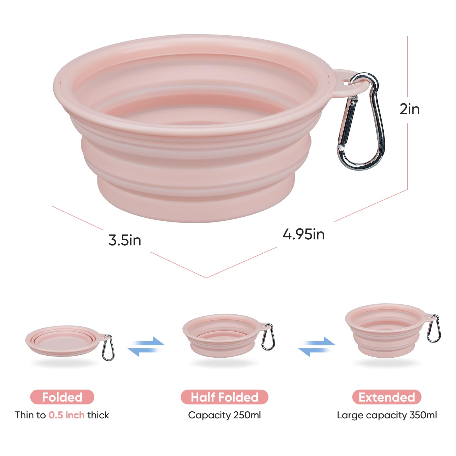 LeeRound food-grade silicone dog bowl safe material emphasizes easy cleaning and reuse