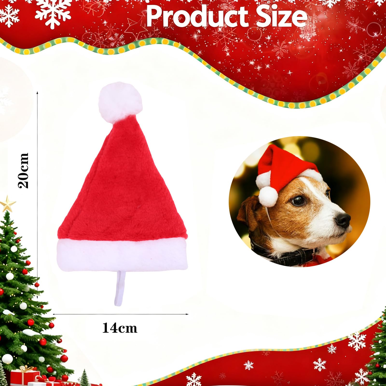 Leewjed santa hat on dog-cat showcase adds adorable holiday vibe.