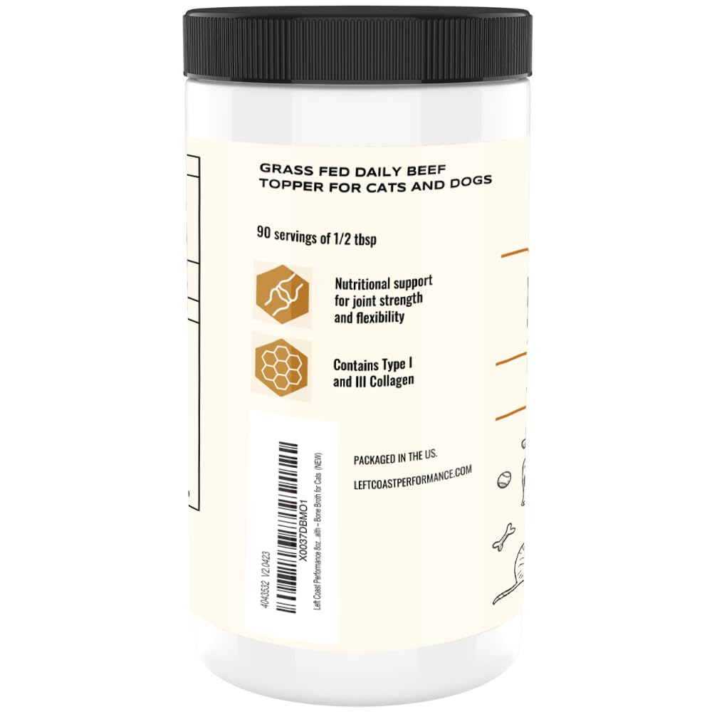 Left Coast Performance dry food topper ready to mix with kibble or water.