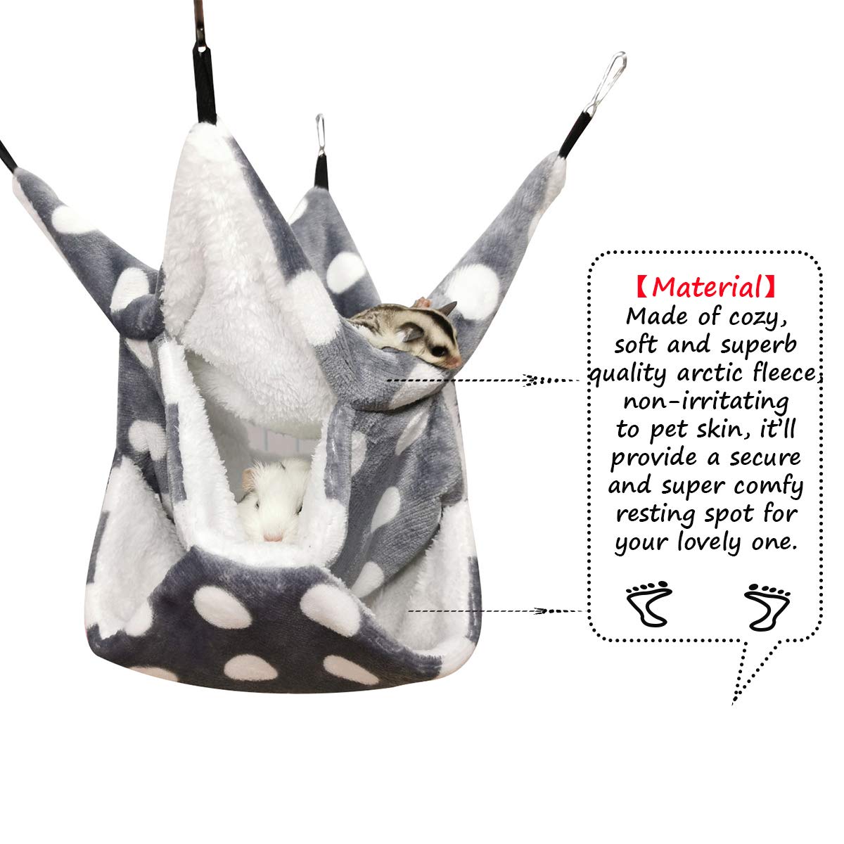 LEFTSTARER arctic-fleece hammock grey closeup highlights soft texture and comfort