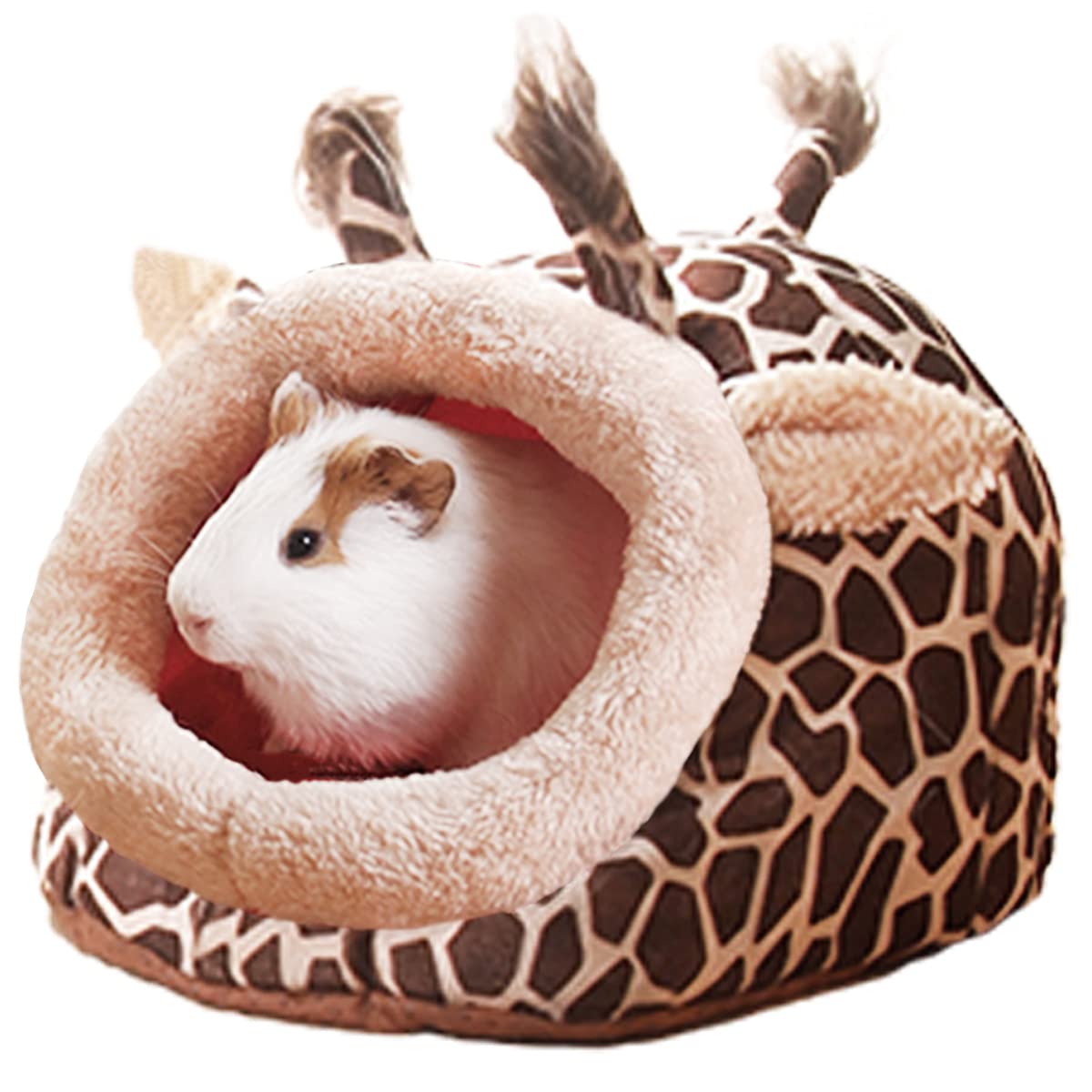 LEFTSTARER Guinea Pig Bed front view shows plush warmth for cozy resting.