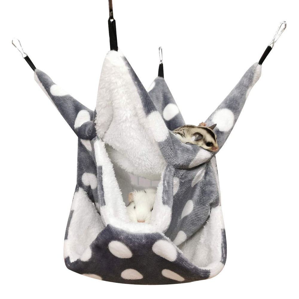 LEFTSTARER triple-layer hammock grey top view shows cozy enrichment
