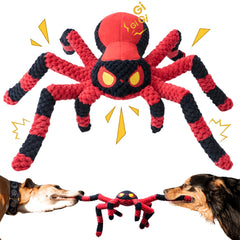 Legend Sandy angry spider head dog toy with squeaker for engaging play