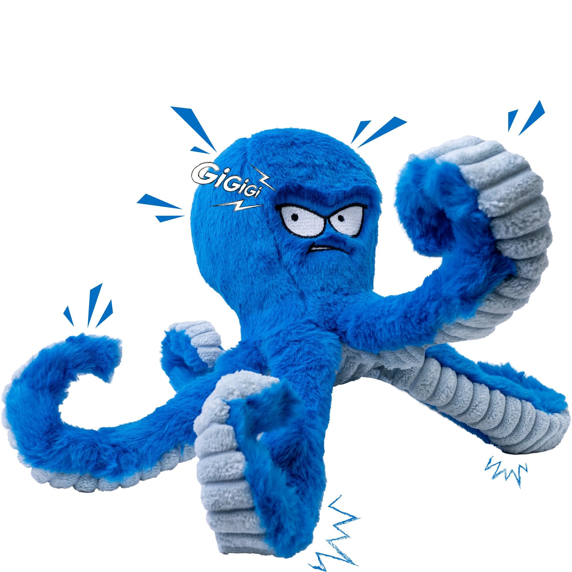 LEGEND SANDY octopus blue squeaker toy for interactive play and sensory engagement.