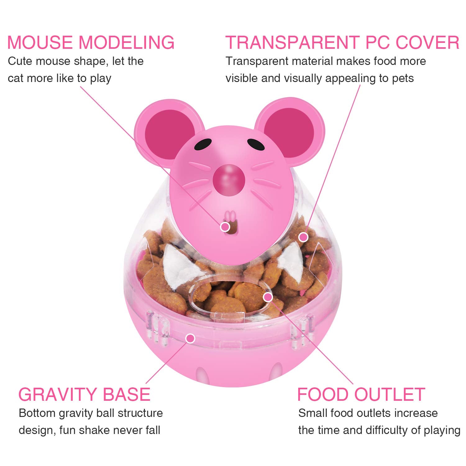 Legendog cat slow feeder ball dimensions show size for kittens and adults.