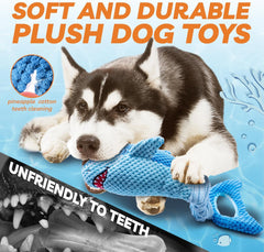 LEGEND SANDY blue shark toy hidden squeaker invites interactive training