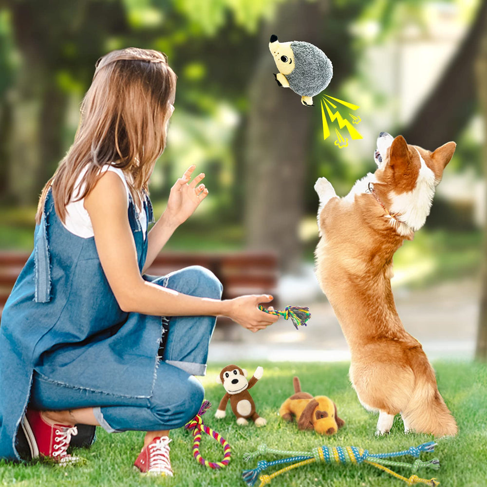 LEGEND SANDY squeaky cow toy entertains during cuddle-and-play sessions