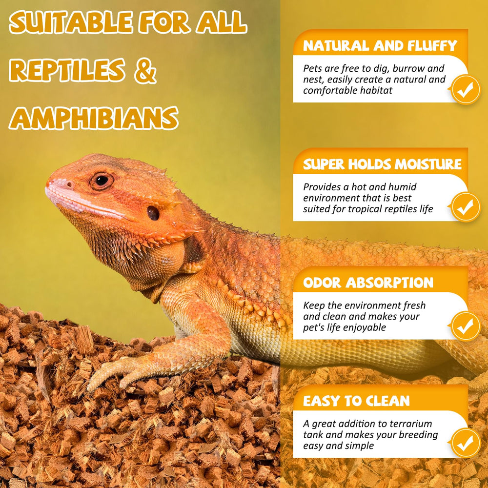 Legigo coconut chip substrate showing natural appearance to support burrowing.