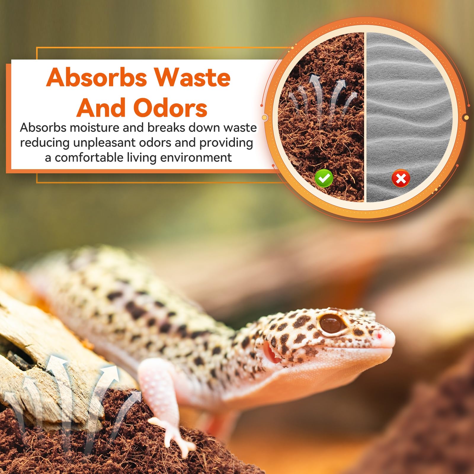 Legigo substrate bedding with tunnels visual demonstrating enrichment and privacy for reptiles