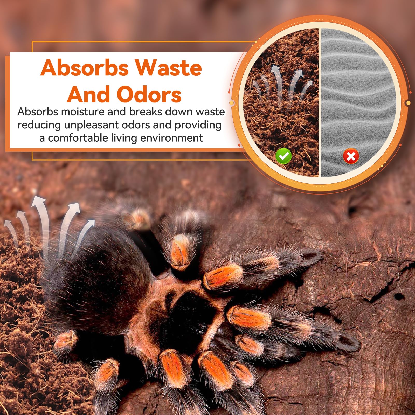 Legigo coconut fiber substrate-burrows-tunnels creates natural hiding spots in enclosures.