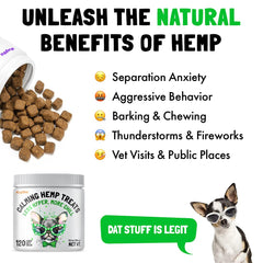 LEGITPET calming treats organic chamomile and hemp provide soothing support for dogs
