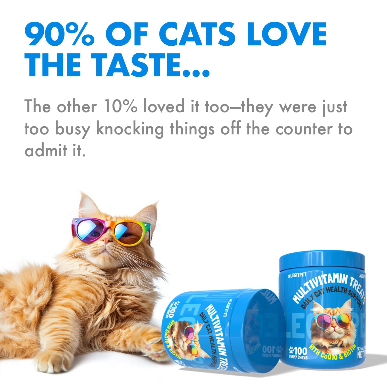 LEGITPET Digestive-Support Cat Treats bowl illustrates easier digestion for indoor cats