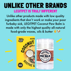 LegitPet paw balm applied to nose for dry-weather protection