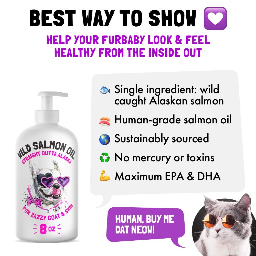LEGITPET Wild Alaskan Salmon Oil bottle closeup rich EPA/DHA for joints and heart health.