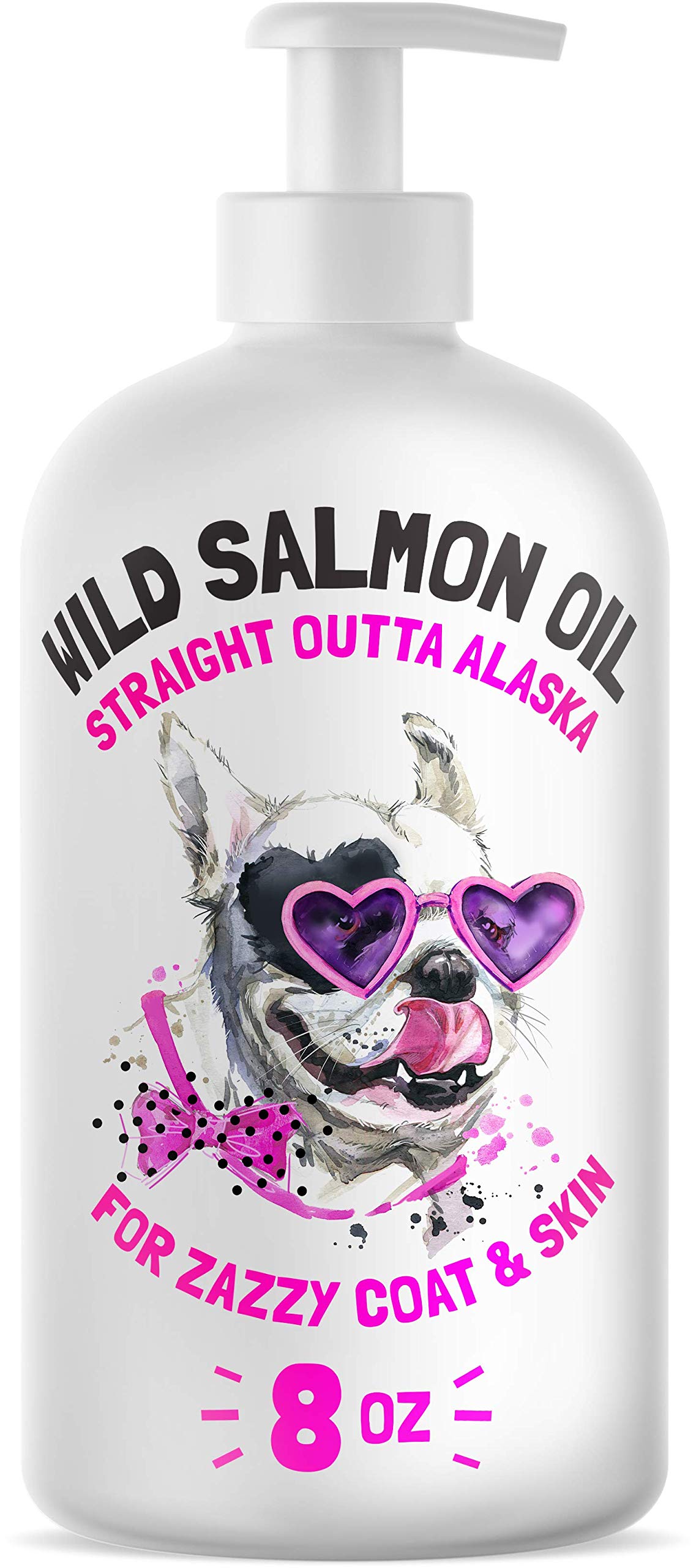 LEGITPET Wild Alaskan Salmon Oil bottle pour blends easily with meals for skin and coat nourishment.