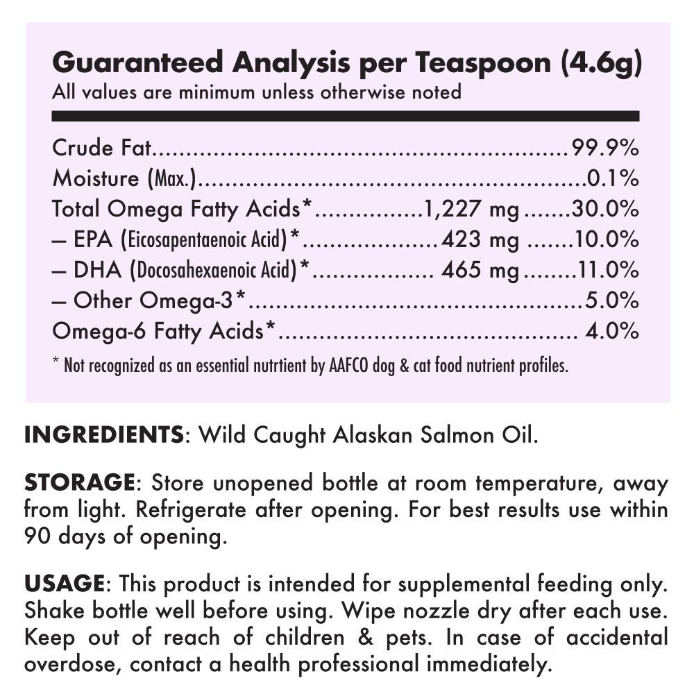 LEGITPET Wild Alaskan Salmon Oil immune-support easy addition to meals.