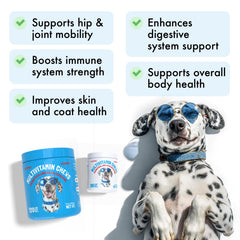 LEGITPET Dog Vitamins chews shown as tasty daily treats promoting balanced nutrition